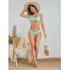 imageSOLY HUX Womens Cute Print Criss Cross Tie Back Bikini Bathing Suit 2 Piece SwimsuitsSolid Green