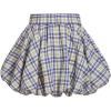 imageSOLY HUX Womens Plaid Bubble Skirt High Waisted Flared A Line Mini Y2k Skirts with BeltPurple Plaid