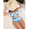 imageSOLY HUX Womens Plus Size Allover Print Halter High Waisted Bikini Set Bathing Suits 2 Piece SwimsuitsBlue and White