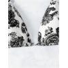 imageSOLY HUX Womens Summer Floral Print Halter Bikini Tops Tie Back Padded Swimsuit Top BeachwearBlack and White