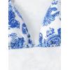 imageSOLY HUX Womens Summer Floral Print Halter Bikini Tops Tie Back Padded Swimsuit Top BeachwearBlue and White
