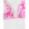imageSOLY HUX Womens Summer Floral Print Halter Bikini Tops Tie Back Padded Swimsuit Top BeachwearHot Pink and White