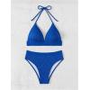 imageSOLY HUX Womens Swimsuit Halter Bikini Sets High Waist Cheeky Thong Bathing Suit 2 PieceDark Blue