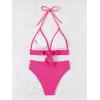 imageSOLY HUX Womens Swimsuit Halter Bikini Sets High Waist Cheeky Thong Bathing Suit 2 PieceHot Pink