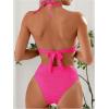 imageSOLY HUX Womens Swimsuit Halter Bikini Sets High Waist Cheeky Thong Bathing Suit 2 PieceHot Pink