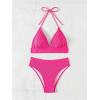 imageSOLY HUX Womens Swimsuit Halter Bikini Sets High Waist Cheeky Thong Bathing Suit 2 PieceHot Pink