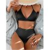 imageSOLY HUX Womens Swimsuit Halter Bikini Sets High Waist Cheeky Thong Bathing Suit 2 PiecePlain Black