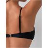 imageSOLY HUX Womens Twist Front Bikini Top Leopard Print V Neck Spaghetti Strap Swim Tops Bathing SuitSolid Black