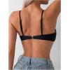 imageSOLY HUX Womens Twist Front Bikini Top Leopard Print V Neck Spaghetti Strap Swim Tops Bathing SuitSolid Black