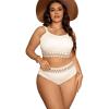 imageSOLY HUX Bikini Sets for Women Plus Size High Waisted Bikini Bathing Suits 2 Piece SwimsuitWhite Print