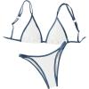 imageSOLY HUX Womens Bathing Suit Contrast Binding Triangle Bikini Set 2 Piece SwimsuitPure White