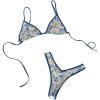 imageSOLY HUX Womens Bikini Sets Cheeky Swimsuit 2 Piece Floral Print High Cut Summer Bathing SuitsBlue Floral