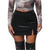 imageSOLY HUX Womens Bodycon Mini Skirts Y2k Split Zipper Side Stretchy Pencil Skirts with Shorts UnderneathBlack Velvet