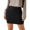 imageSOLY HUX Womens Elastic High Waist Bodycon Pencil Mini Skirt Black S