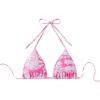 imageSOLY HUX Womens Summer Floral Print Halter Bikini Tops Tie Back Padded Swimsuit Top BeachwearHot Pink and White