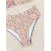 imageSOLY HUX Bathing Suit for Women Floral Print Swimsuit V Neck Spaghetti Strap Two Piece Bikini SetsMulticoloured Floral