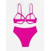 imageSOLY HUX Bikini Sets for Women Ruched Underwire Swimsuit Two Piece Bathing SuitsPure Hotpink