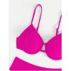 imageSOLY HUX Bikini Sets for Women Ruched Underwire Swimsuit Two Piece Bathing SuitsPure Hotpink
