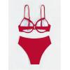imageSOLY HUX Bikini Sets for Women Ruched Underwire Swimsuit Two Piece Bathing SuitsPure Red