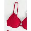 imageSOLY HUX Bikini Sets for Women Ruched Underwire Swimsuit Two Piece Bathing SuitsPure Red