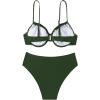 imageSOLY HUX Bikini Sets for Women Ruched Underwire Swimsuit Two Piece Bathing SuitsSolid Army Green