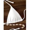imageSOLY HUX Bikini Tops for Women Triangle Swimsuit Tops Halter Tie Back Bathing SuitPure White