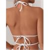 imageSOLY HUX Bikini Tops for Women Triangle Swimsuit Tops Halter Tie Back Bathing SuitPure White
