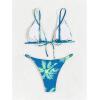 imageSOLY HUX Womens Bathing Suit Tropical Print Triangle Bikini Sets Two Piece SwimsuitBlue Tropical