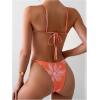 imageSOLY HUX Womens Bathing Suit Tropical Print Triangle Bikini Sets Two Piece SwimsuitOrange Tropical