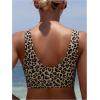 imageSOLY HUX Womens Bikini Top Leopard Print V Neck Swimsuit Padded Sexy Bathing Suit TopsBrown Leopard
