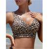 imageSOLY HUX Womens Bikini Top Leopard Print V Neck Swimsuit Padded Sexy Bathing Suit TopsBrown Leopard