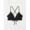 imageSOLY HUX Womens Criss Cross Back Bathing Suits Top Push Up Bikini Swimsuit Tops OnlySolid Black