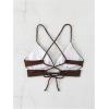 imageSOLY HUX Womens Criss Cross Back Bathing Suits Top Push Up Bikini Swimsuit Tops OnlySolid Brown