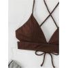 imageSOLY HUX Womens Criss Cross Back Bathing Suits Top Push Up Bikini Swimsuit Tops OnlySolid Brown