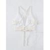imageSOLY HUX Womens Criss Cross Back Bathing Suits Top Push Up Bikini Swimsuit Tops OnlySolid White
