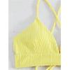 imageSOLY HUX Womens Criss Cross Back Bathing Suits Top Push Up Bikini Swimsuit Tops OnlySolid Yellow
