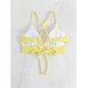 imageSOLY HUX Womens Criss Cross Back Bathing Suits Top Push Up Bikini Swimsuit Tops OnlySolid Yellow