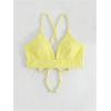 imageSOLY HUX Womens Criss Cross Back Bathing Suits Top Push Up Bikini Swimsuit Tops OnlySolid Yellow