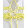 imageSOLY HUX Womens Criss Cross Back Bathing Suits Top Push Up Bikini Swimsuit Tops OnlySolid Yellow