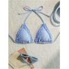 imageSOLY HUX Womens Triangle Bikini Top Striped Halter Padded Push Up Swimsuit Bathing Suits TopsBlue and White