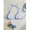 imageSOLY HUX Womens Triangle Bikini Top Striped Halter Padded Push Up Swimsuit Bathing Suits TopsBlue and White