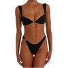 imageSOLY HUX Womens Two Piece Bikini Set Ring Linked High Cut Bathing Suit SwimsuitSolid Black
