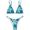 imageSOLY HUX Womens Bathing Suit Tropical Print Triangle Bikini Sets Two Piece SwimsuitBlue Tropical