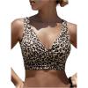 imageSOLY HUX Womens Bikini Top Leopard Print V Neck Swimsuit Padded Sexy Bathing Suit TopsBrown Leopard