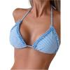 imageSOLY HUX Womens Triangle Bikini Top Striped Halter Padded Push Up Swimsuit Bathing Suits TopsBlue and White