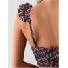 imageSOLY HUX Bathing Suit for Women Floral Print Ruffle Smocked High Waisted Bikini Sets Two Piece SwimsuitMulticoloured Floral