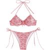 imageSOLY HUX Bikini Sets for Women Allover Print Halter Tie Side Bathing Suits Two Piece SwimsuitMulticoloured Print