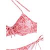 imageSOLY HUX Bikini Sets for Women Allover Print Halter Tie Side Bathing Suits Two Piece SwimsuitMulticoloured Print