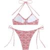 imageSOLY HUX Bikini Sets for Women Allover Print Halter Tie Side Bathing Suits Two Piece SwimsuitMulticoloured Print