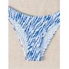 imageSOLY HUX Womens Allover Print Smocked Bathing Suit High Cut Swimsuit Two Piece Bikini SetsBlue and White Printed